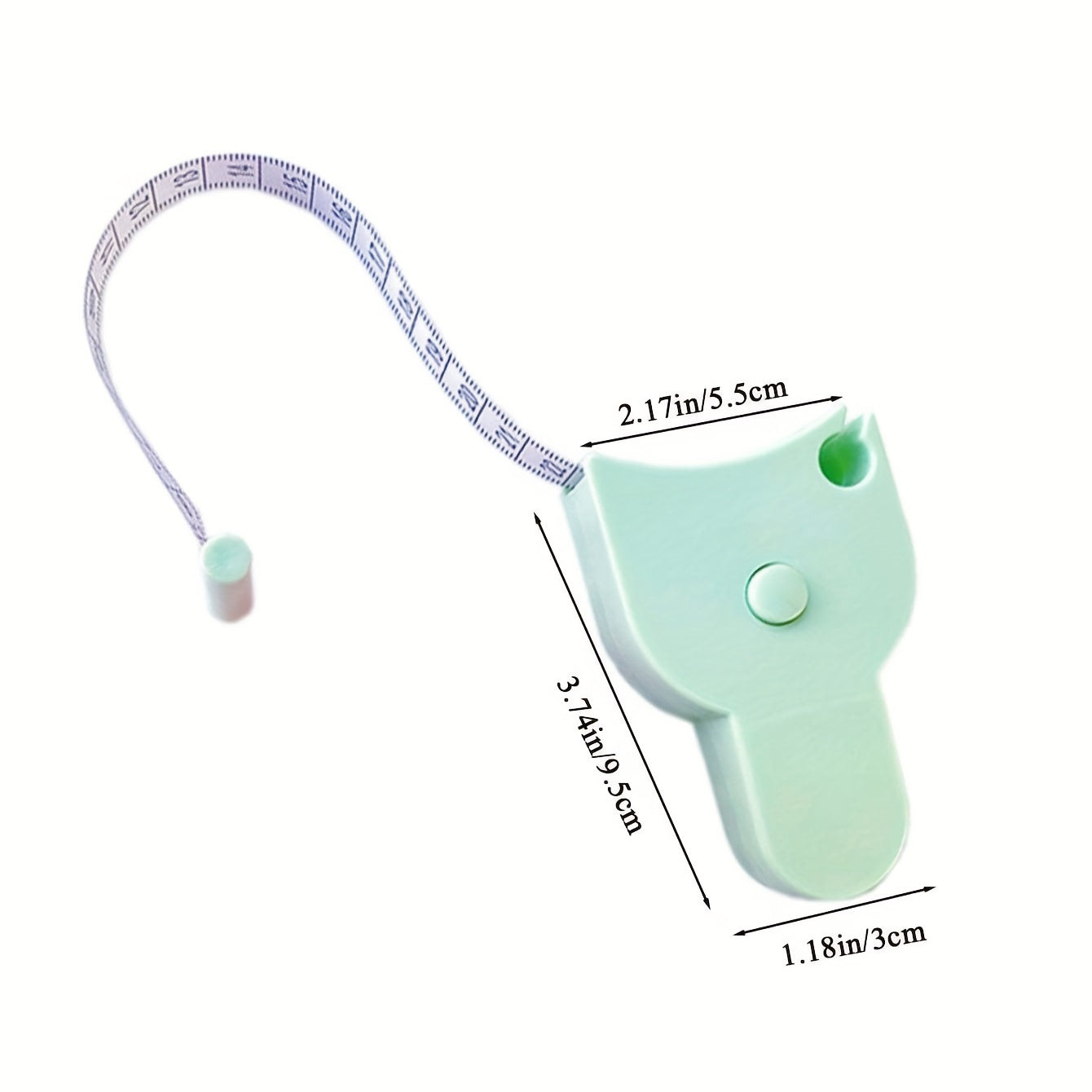 Green Mini Leather Tape Measurement Clothes Waist Chest Small Ruler