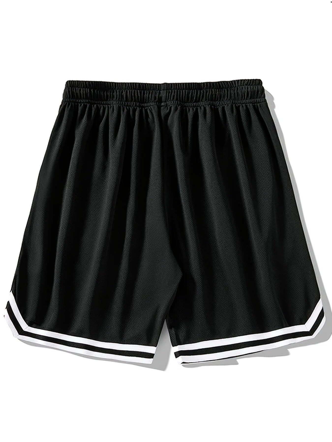 LA Striped Athletic Basketball Drawstring Shorts