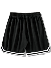 LA Striped Athletic Basketball Drawstring Shorts