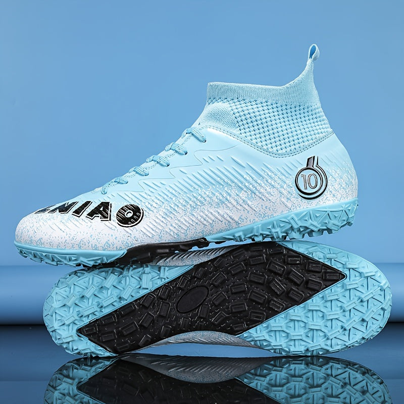 Boy's High Top Turf Football Boots Outdoor Soccer Cleats