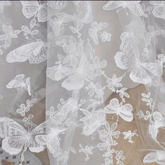 1pc Mesh Embroidery 3D Butterfly Fabric Dress DIY Sewing Accessories