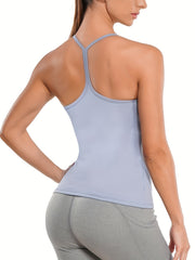 Workout Tank Top with Built-In Bra Racerback Yoga Shirt