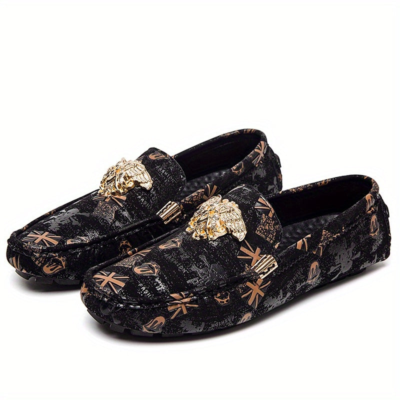 Men's Graphic Print Comfy Loafers Wear resistant Non Slip Smart Casual Shoes
