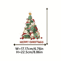 Christmas Cat Iron On Decals For Clothing HTV Heat Transfer Stickers