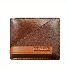 Men's Leather Bifold Wallet ID Window Birthday Gift