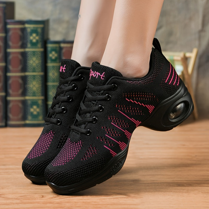 Breathable Mesh Mid Heel Dance Shoes for Women