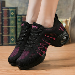 Breathable Mesh Mid Heel Dance Shoes for Women