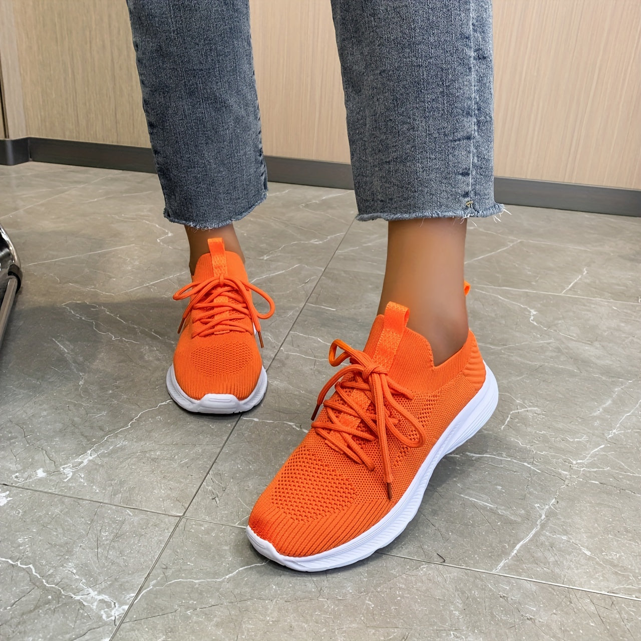 Women's Knitted Sports Shoes Lightweight Running Sneakers
