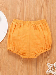 Baby Girl's Casual Plain Cotton Shorts Elastic Waist