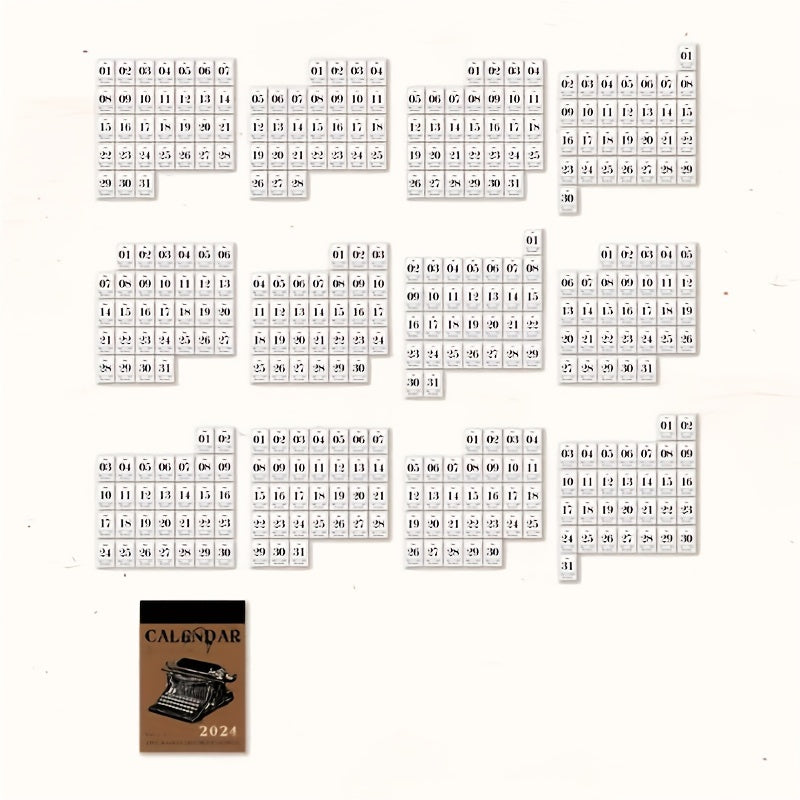 365 Days Retro Desk Calendar Journal Material Decorative Collage Bottoming