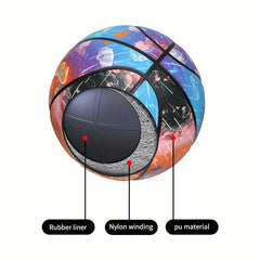 Size 7 Glow In The Dark Basketball Luminous Glowing PU leather Ball