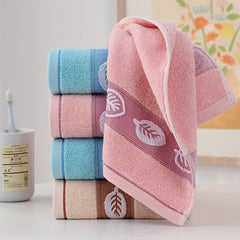 3pcs Leaf Pattern Hand Towel Soft Coral Fleece Quick Drying Absorbent Towel