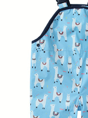 Cartoon Animal Print Rain Overalls for Girls
