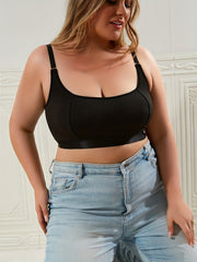 Plus Size Solid Ribbed Cut Out Bralette