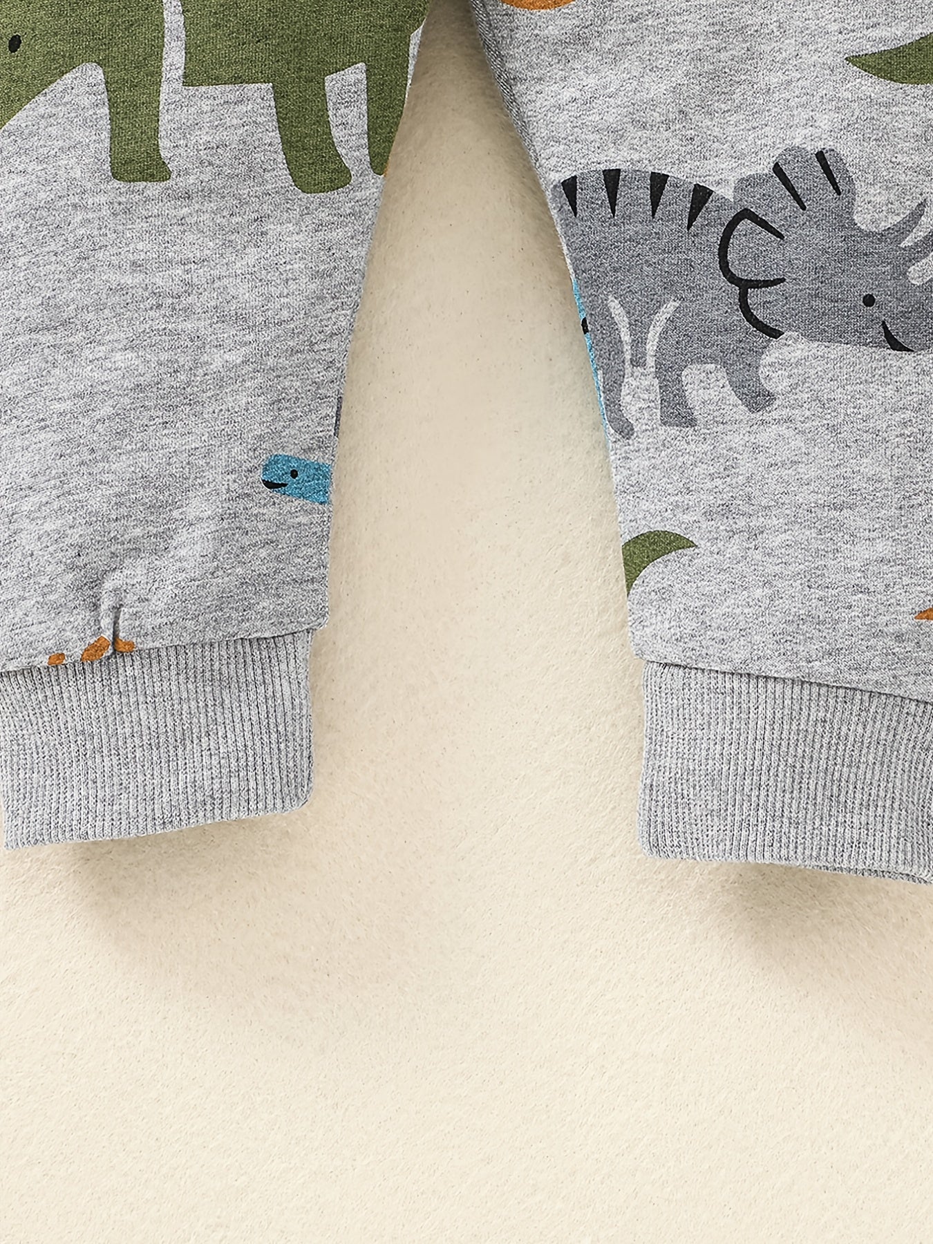 Boys Dinosaur Pullover Hoodie Pants Set Outfit Baby Clothes