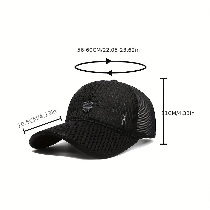 Unisex Breathable Adjustable Baseball Cap With Letter Patch