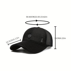 Unisex Breathable Adjustable Baseball Cap With Letter Patch