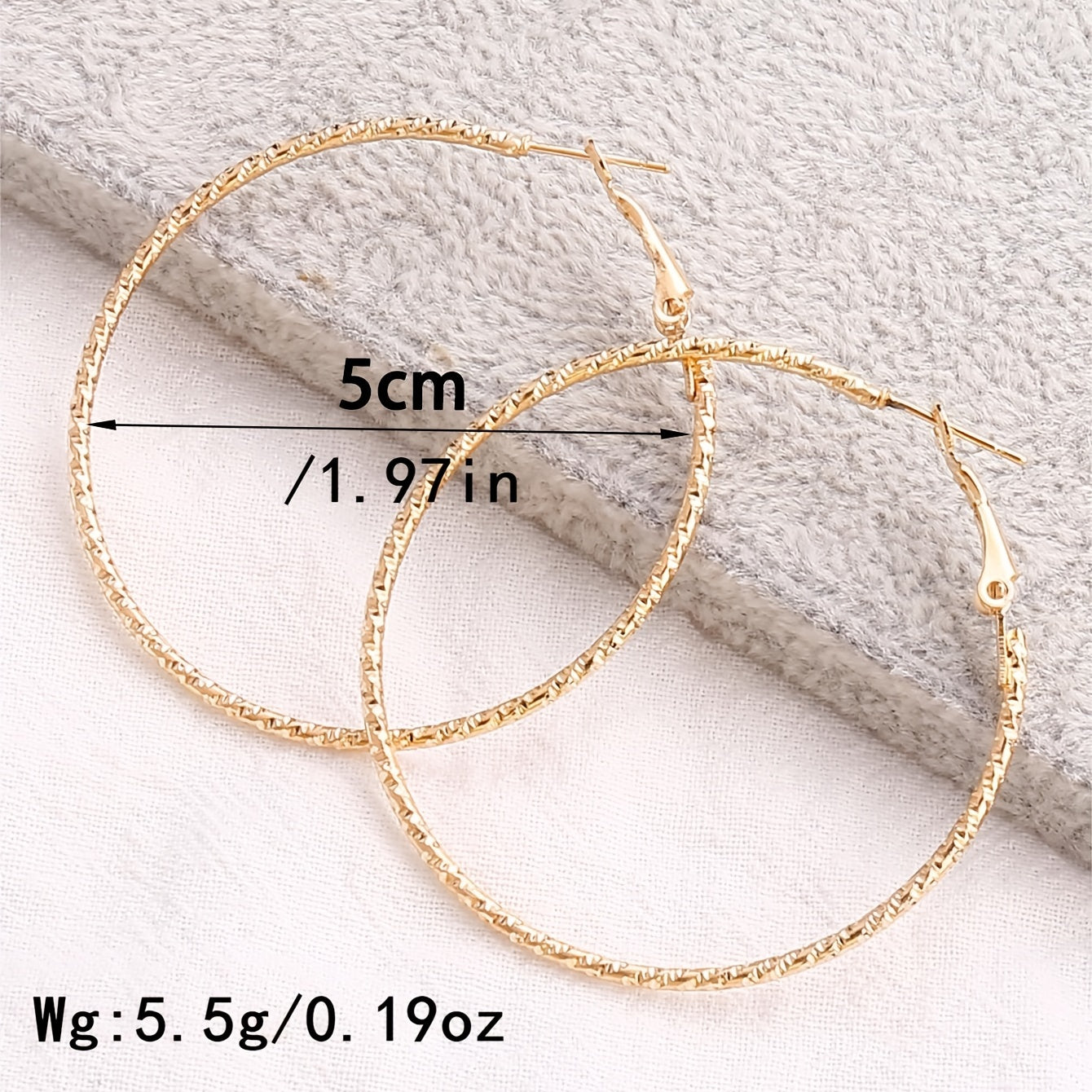 Golden Twisted Hoop Earrings Big Circle Earrings for Women Girls