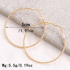 Golden Twisted Hoop Earrings Big Circle Earrings for Women Girls