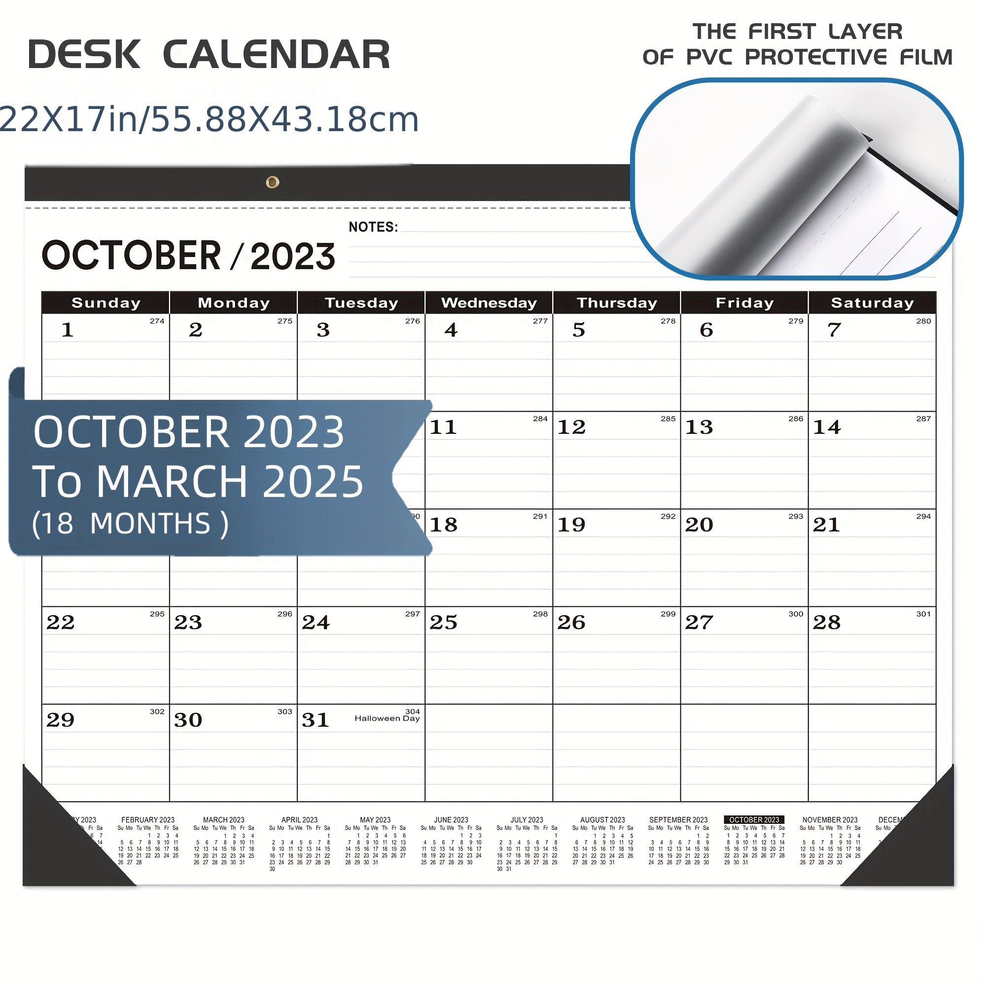 Large Desk Calendar 22x17 Professional Monthly Planner Oct - Aug