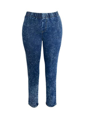 High Waist Slim Fit Washed Jeans