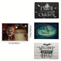 Haunted House Door Mat Spooky Halloween Theme Non Slip Welcome Mat