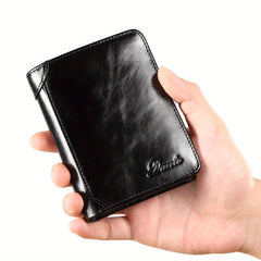 Men's Leather Wallet RFID Blocking Card Holder