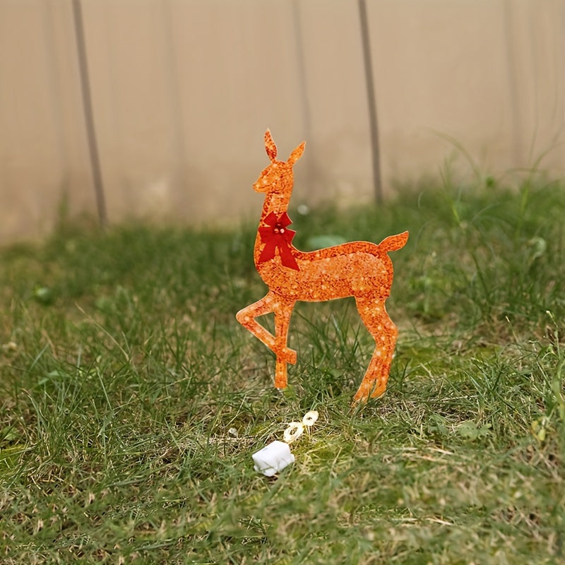3pcs Glowing Deer Ornaments for Christmas Party Garden Decoration