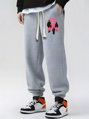 Men's Pattern Print Drawstring Sweatpants for Spring Summer