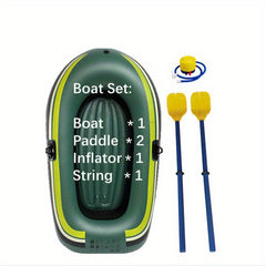 2 Person Inflatable Fishing Boat Set with Paddles, Inflator, Bracket