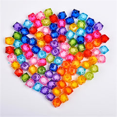100 Pcs 8mm Square Acrylic Faceted Beads DIY Jewelry Accessory Beads