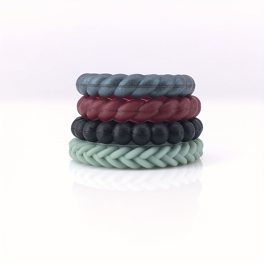 4 Pack Casual Silicone Rings for Women and Men