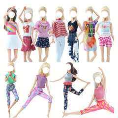 Doll Mini Dress Summer Daily Wear Pants Coat Shirt Pink Clothes Doll Accessories
