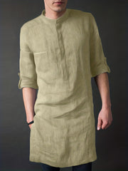INCERUN Men's Long Robe Kimono Bathrobe Nightgown Sleepwear Lightweight Robes