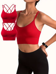2pcs Criss Cross Sports Bras Yoga Fitness Bra Women's Lingerie