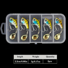 5pcs Metal VIB Spinner Spoon Lure Trout Winter Fishing Hard Baits