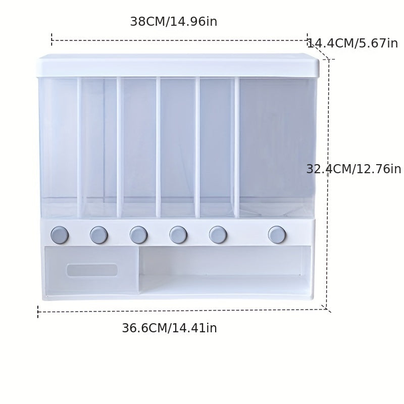 Wall Mounted Rice Storage Box Large Capacity Food Dispenser