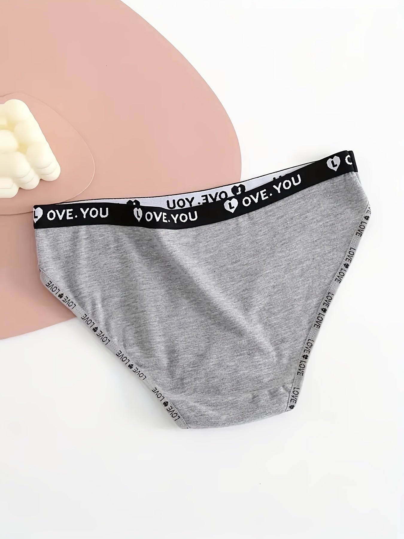 5pcs Letter Print Briefs Comfy & Breathable Stretchy Panties