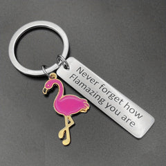 Flamingo Encourage Keychain Inspirational Gift for Boys and Girls