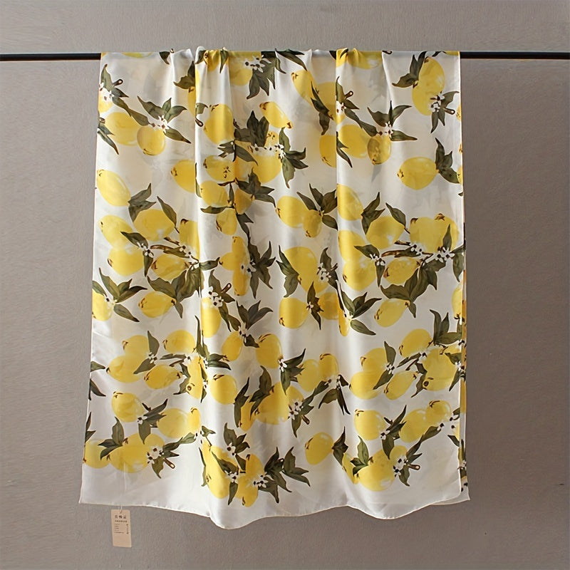 Lemon Print Scarf Boho Shawl Bandana