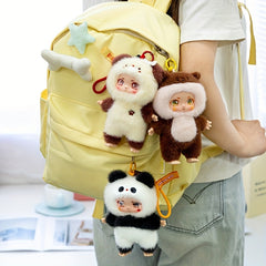 Plush Toy Panda Dog Vinyl Doll Collectible Keychain Bag Charm