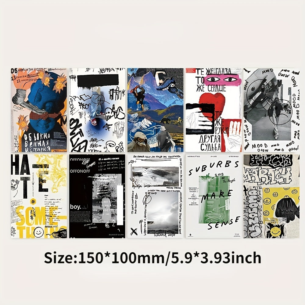 10pcs Graffiti Postcard DIY Wall Decoration Card