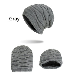 Men's Slouchy Beanie Cap Knit Winter Hat Fleece Lined Warm Acrylic