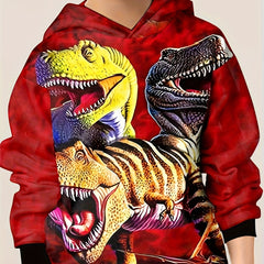 Girls' 3D Dinosaur Graphic Sweatshirt Long Sleeve Boys Gift Halloween