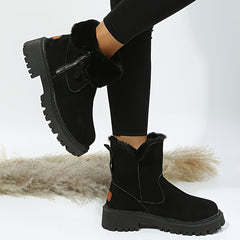 Thickened Snow Boots for Women Slip Resistant Zipper Warm Winter Footwear