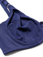 Women's Plain Mini Bow Bra & Panty Lingerie Set