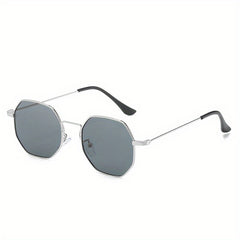 Polygon Sunglasses Retro UV400 Sun Shades Metal Glasses With Bag