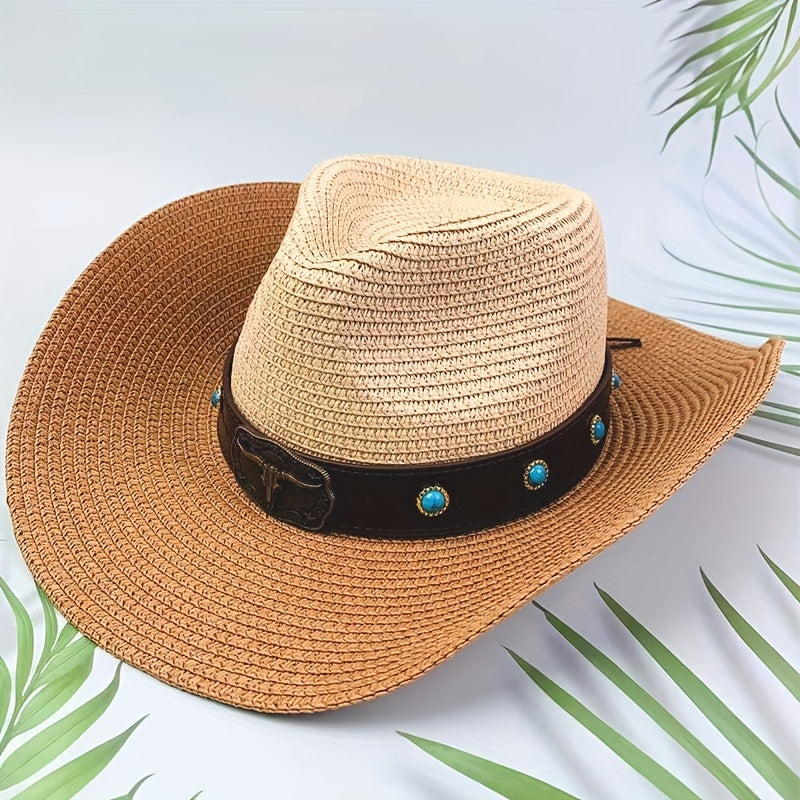 Stripe Cowboy Hat Stylish Sun Hat For Men