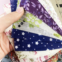 100pcs Dark Printed Quilted Fabric Bundle DIY Sewing Crafts 50 Colors 2pcs