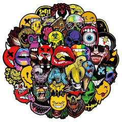 50PCS Horror Stickers Halloween Waterproof Vinyl Decals